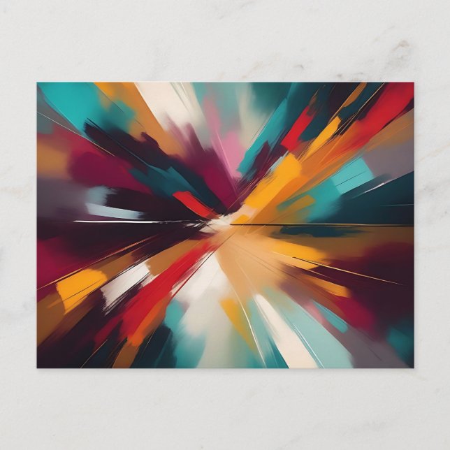 Postal Trazo de pincel de color expresivo (Anverso)