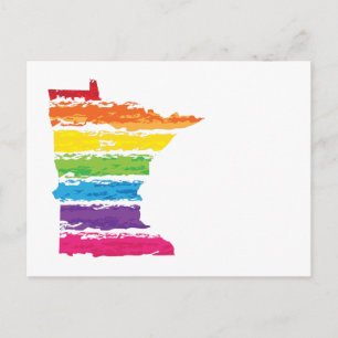 Postal trazos de arco iris de minnesota
