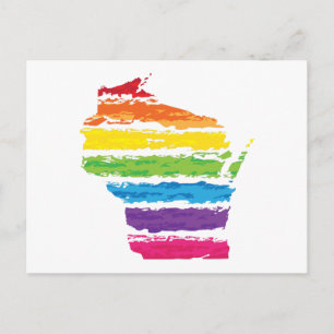 Postal trazos de colores de wisconsin