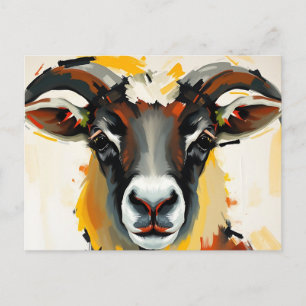 Postal Trazos Enérgicos Abstractos de Ovejas
