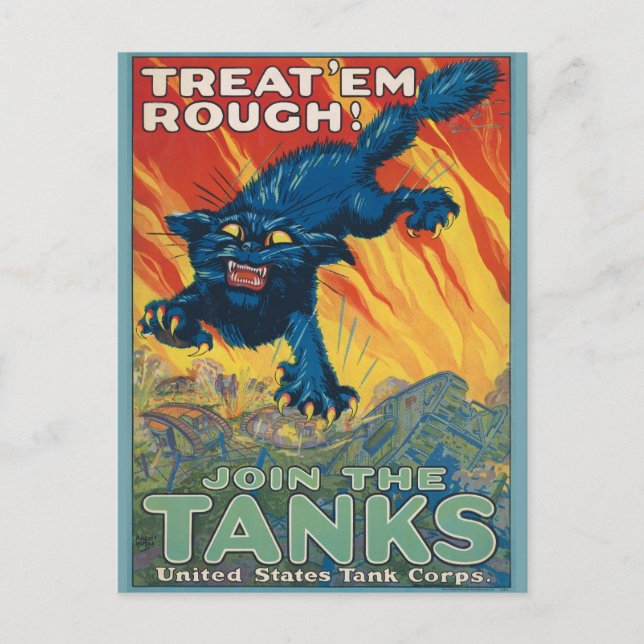 Postal Treat 'Em Rough - Únete A Los Tanques (Anverso)