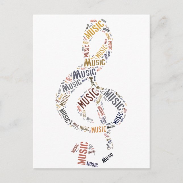 Postal Treble Clef Word Art (Anverso)