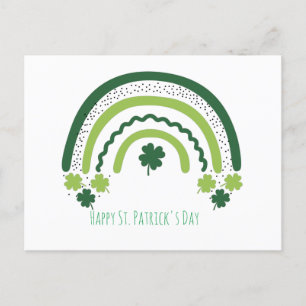 Postal Trébol caprichoso arcoíris del día de San Patricio