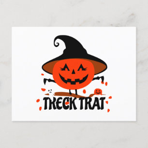 Postal Treck Trat Pumpkin Sonriente