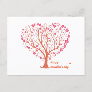 Postal Tree Heart Happy Valentine Day