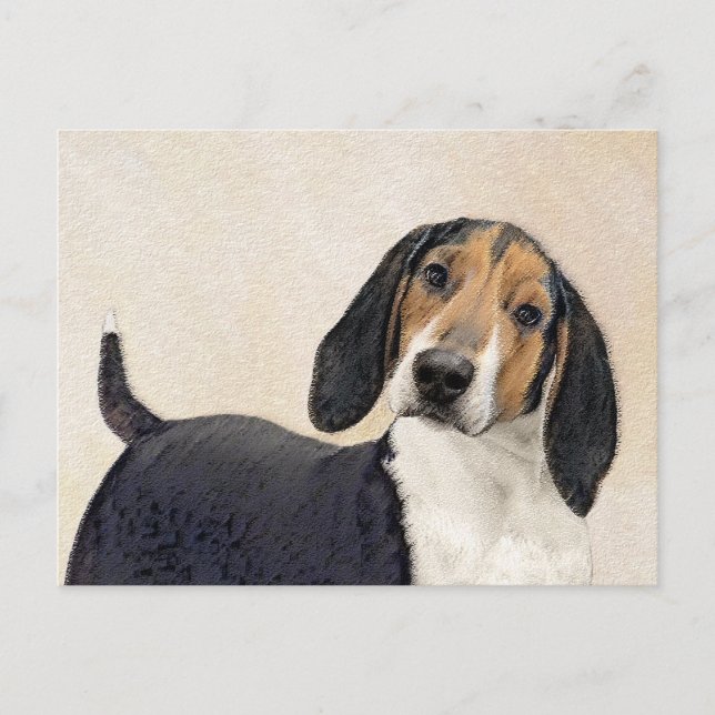 Postal Treeing Walker Coonhound Painting - Arte original (Anverso)