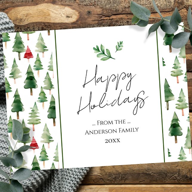 Postal Trees Familia Woodland Saludos de Navidad (Subido por el creador)