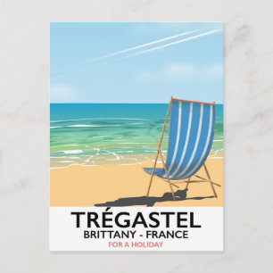 Postal Trégastel, poster de vacaciones en la playa de Bre