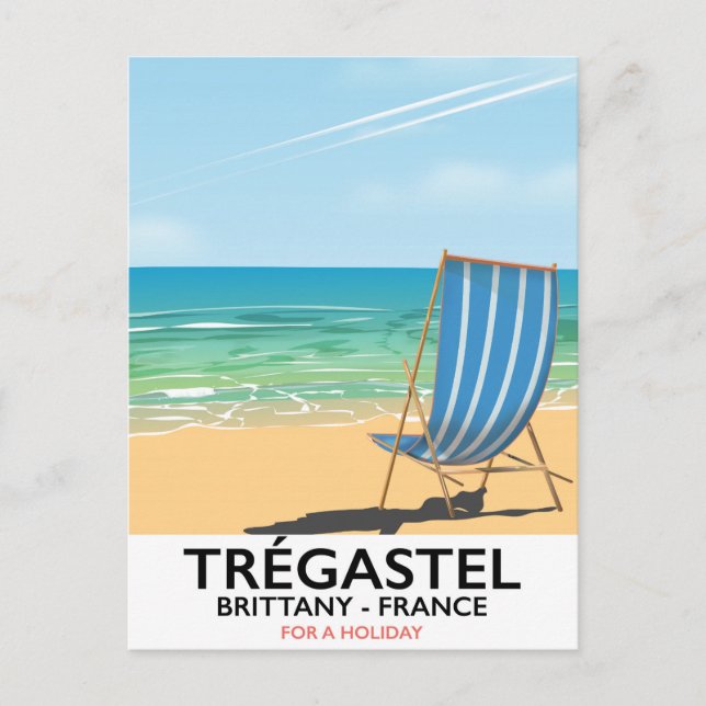 Postal Trégastel, poster de vacaciones en la playa de Bre (Anverso)