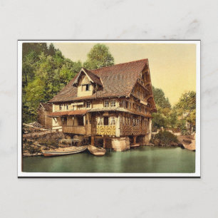 Postal Treib, chalet on lake, Lake Lucerne, Suiza c