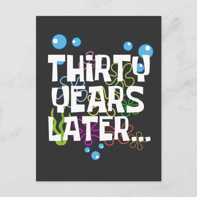 Postal Treinta años después, divertida Fiesta de cumpleañ (Anverso)