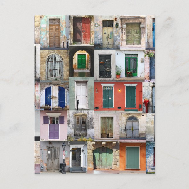 Postal Treinta puertas (Anverso)