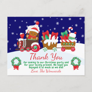 Postal Tremendo tren de jengibre de Navidad Gracias