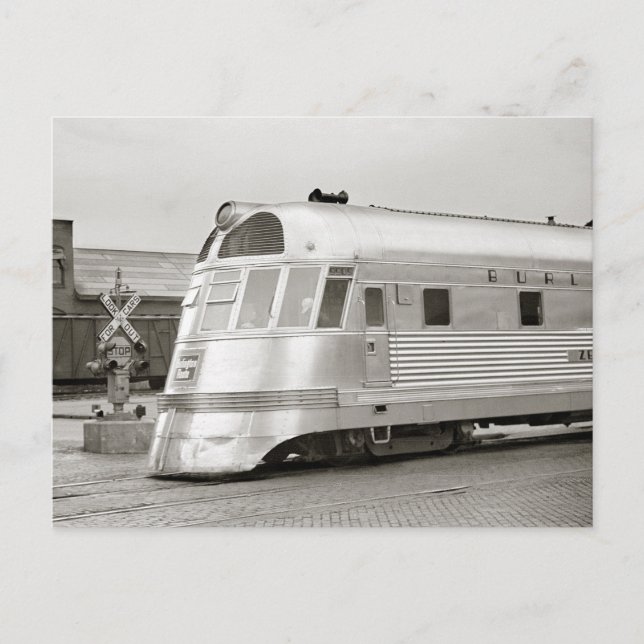 Postal Tren aerodinámico Zephyr, 1939 (Anverso)