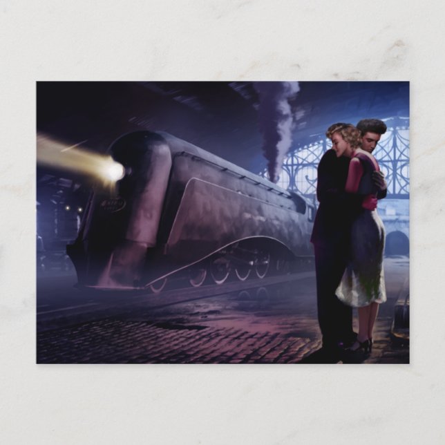 Postal Tren azul (Anverso)