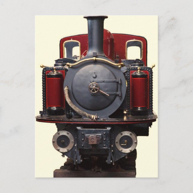 Postal Tren Azul Y Rojo (Anverso)