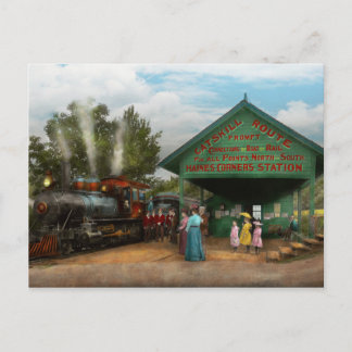 Postal Tren - Catskill, NY - En espera de la salida 1902