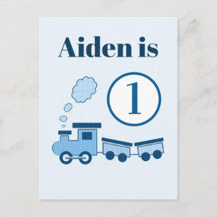 Postal Tren Choo Choo Azul