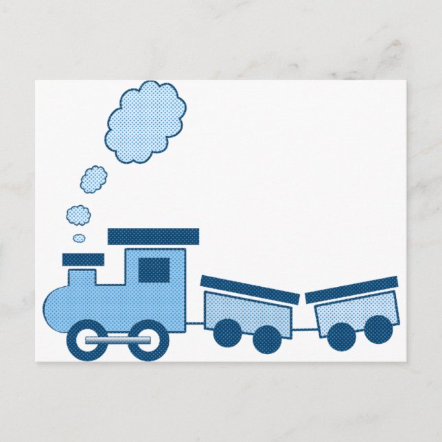 Postal Tren Choo Choo Azul (Anverso)