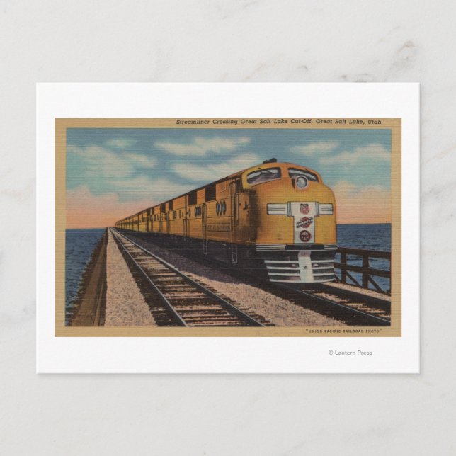Postal Tren- Cruzando el Gran Lago Salado, Ogden, Utah (Anverso)