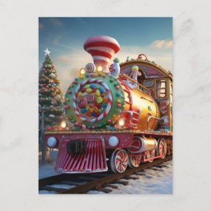 Postal Tren de caramelos para navidades