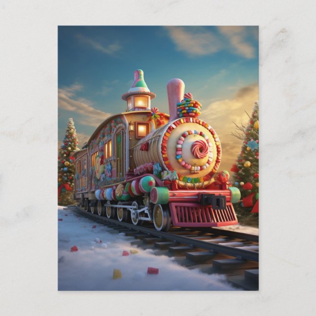 Postal Tren de caramelos para navidades (Anverso)
