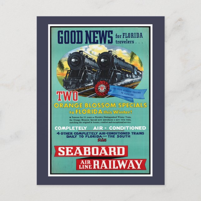 Postal Tren de Florida Vintage (Anverso)