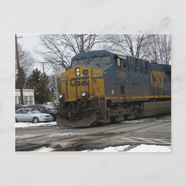 Postal Tren de invierno (Anverso)