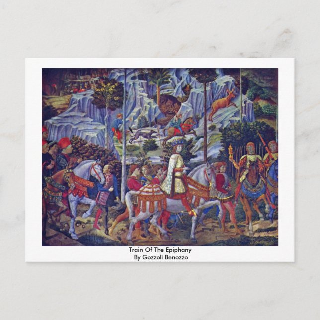 Postal Tren De La Epifanía Por Gozzoli Benozzo (Anverso)
