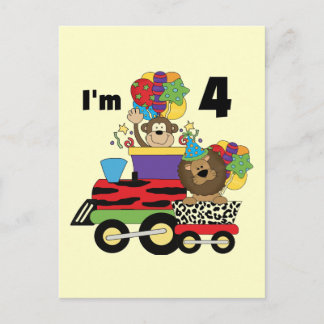 Postal Tren de la jungla 4ª camisetas de cumpleaños y reg