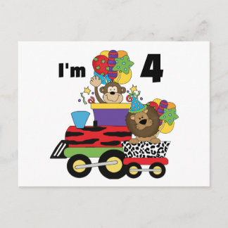 Postal Tren de la jungla 4ª camisetas de cumpleaños y reg