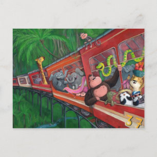 Postal Tren de la jungla animal