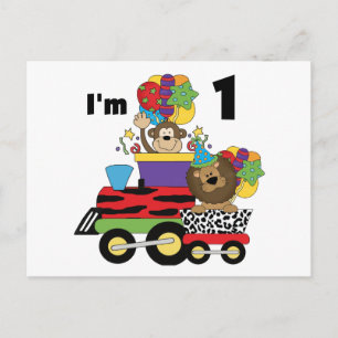 Postal Tren de la jungla Primera camisetas de cumpleaños 