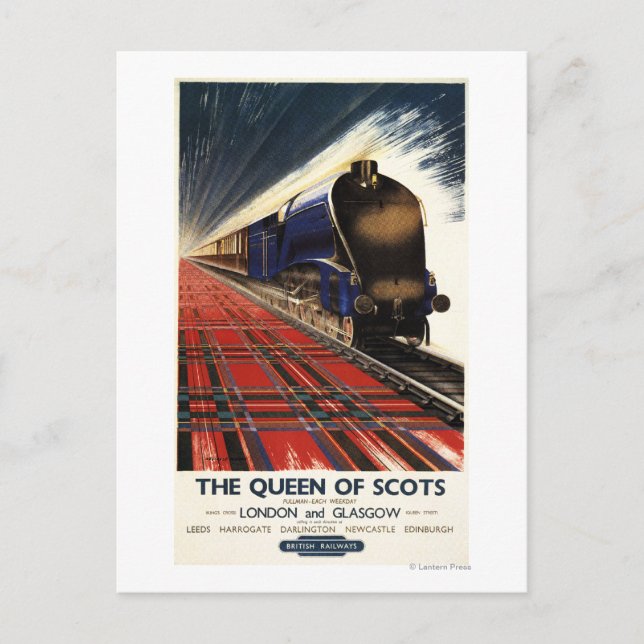 Postal Tren de la Reina de los Escoceses (Anverso)