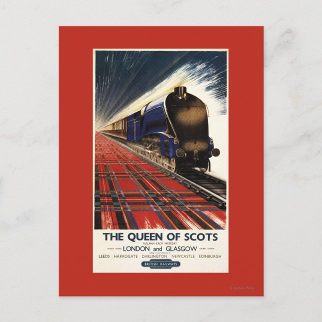 Postal Tren de la Reina de los Escoceses (Anverso)