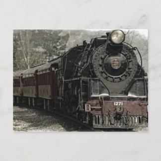 Postal Tren de locomotora de vapor