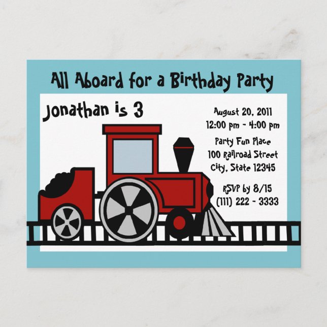 Postal Tren de pista feliz (Anverso)