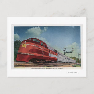 Postal Tren de RocketStreamlined de la isla de la roca