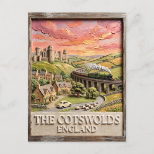 Postal Tren de Vapor de Cotswolds Castillo Campo Inglater
