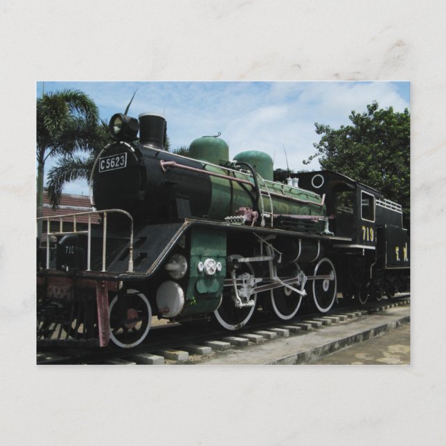 Postal Tren de vapor de la Segunda Guerra Mundial en el p (Anverso)