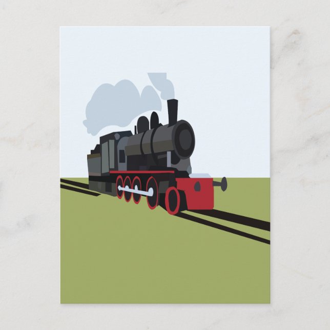 Postal Tren de Vapor Ferrocarril (Anverso)