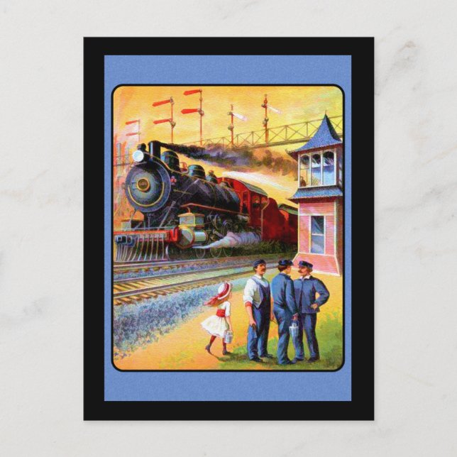 Postal Tren de vapor para locomotoras (Anverso)