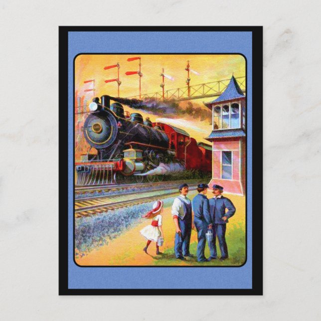 Postal Tren de vapor para locomotoras (Anverso)