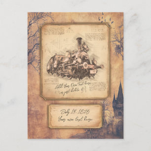 Postal Tren de vapor vintage / Locomotora Art. Regalo de 