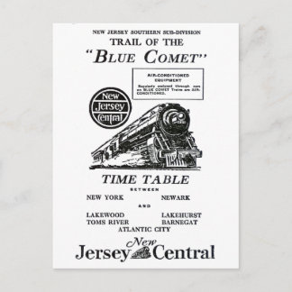 Postal Tren del Comit Azul Central de Nueva Jersey