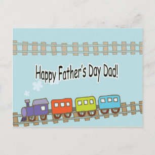 Postal Tren del Día del Padre Feliz