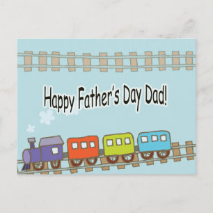 Postal Tren del Día del Padre Feliz