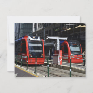 Postal Tren del Metro Rojo Houston Texas Postcross