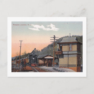 Postal Tren en Depot Pompton Junction NJ 1910 Vintage