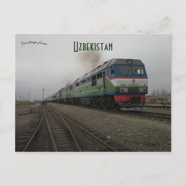 Postal Tren en Nukus Uzbekistán (Anverso)